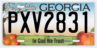 GA license plate PXV2831