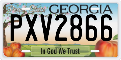 GA license plate PXV2866