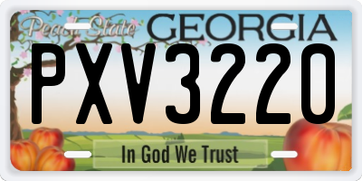 GA license plate PXV3220