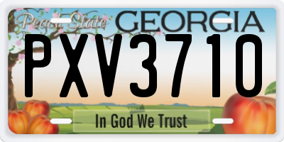 GA license plate PXV3710