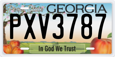GA license plate PXV3787
