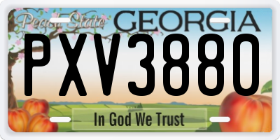 GA license plate PXV3880