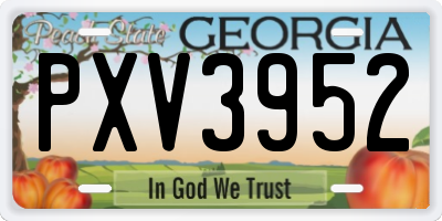 GA license plate PXV3952