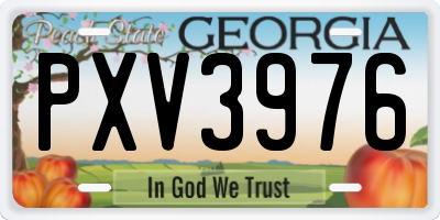 GA license plate PXV3976