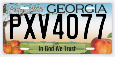 GA license plate PXV4077