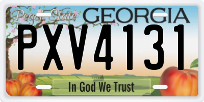 GA license plate PXV4131