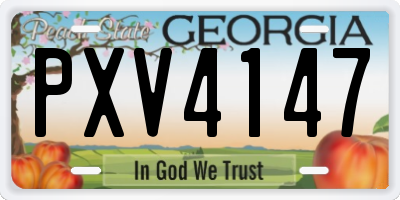 GA license plate PXV4147