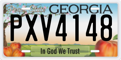 GA license plate PXV4148
