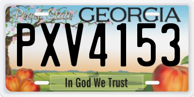GA license plate PXV4153