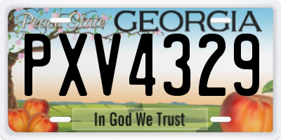 GA license plate PXV4329