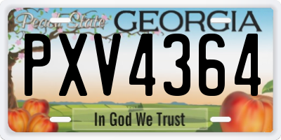 GA license plate PXV4364