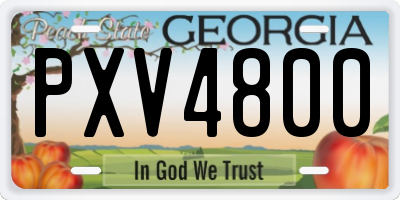 GA license plate PXV4800