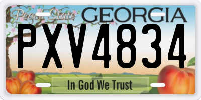 GA license plate PXV4834