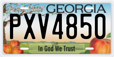 GA license plate PXV4850