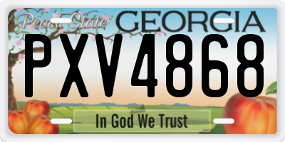 GA license plate PXV4868