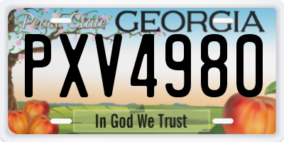 GA license plate PXV4980