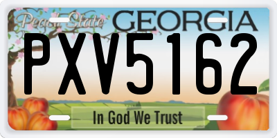 GA license plate PXV5162