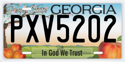 GA license plate PXV5202