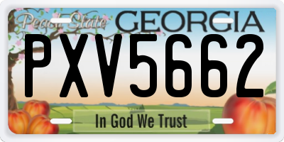 GA license plate PXV5662