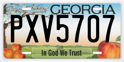 GA license plate PXV5707