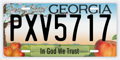 GA license plate PXV5717