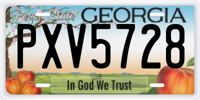 GA license plate PXV5728