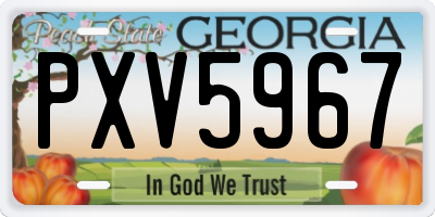 GA license plate PXV5967