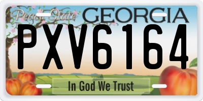 GA license plate PXV6164