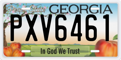 GA license plate PXV6461