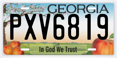 GA license plate PXV6819
