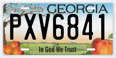 GA license plate PXV6841