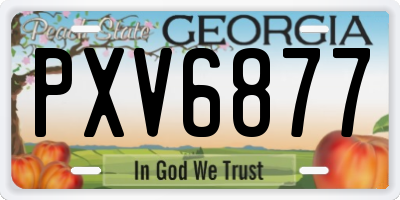 GA license plate PXV6877