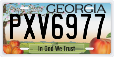GA license plate PXV6977
