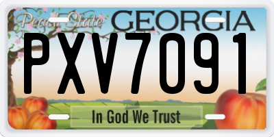 GA license plate PXV7091