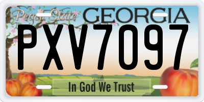 GA license plate PXV7097