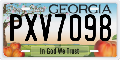 GA license plate PXV7098