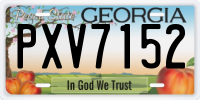 GA license plate PXV7152