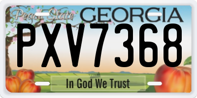 GA license plate PXV7368