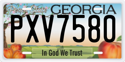 GA license plate PXV7580