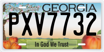 GA license plate PXV7732