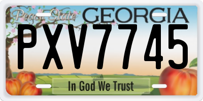 GA license plate PXV7745