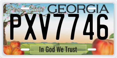 GA license plate PXV7746