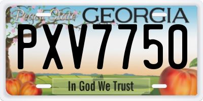 GA license plate PXV7750