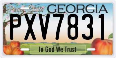 GA license plate PXV7831