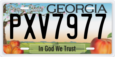 GA license plate PXV7977
