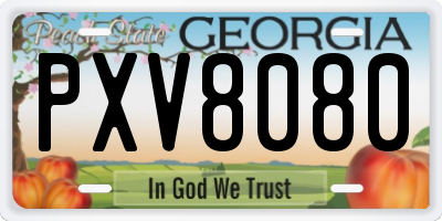 GA license plate PXV8080