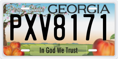 GA license plate PXV8171