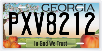 GA license plate PXV8212