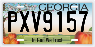 GA license plate PXV9157