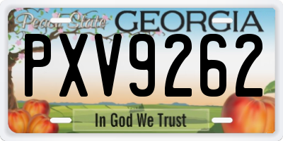 GA license plate PXV9262